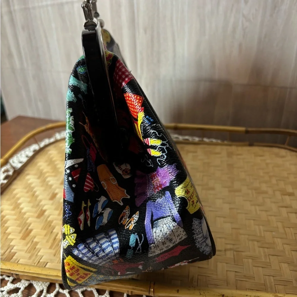 Sydney Love Y2K Vibrant Multicolor Kiss Lock Closure Metal Handle Purse Tote Bag